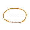 7Pcs 7 Colors Natural Pearl & Glass Seed & Brass Beaded Stretch Anklets Set for Women AJEW-AN00529-4