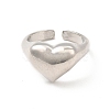 Rack Plating Brass Heart Open Cuff Rings for Women RJEW-C050-03P-2