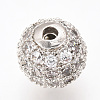 Brass Micro Pave Cubic Zirconia Beads ZIRC-Q013-8mm-142P-3