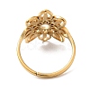 Ion Plating(IP) 304 Stainless Steel Hollow Flower Adjustable Ring for Women RJEW-M149-09G-2
