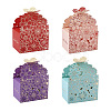 Fashewelry 40 Pcs 4 Colors Butterfly & Hollow out Flowers Pattern Paper Fold Candy Boxes CON-FW0001-04-1