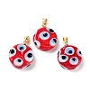 Handmade Evil Eye Lampwork Pendants LAMP-F030-01G-06-1