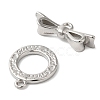 Brass Micro Pave Clear Cubic Zirconia Toggle Clasps KK-N254-70P-2