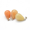 Teardrop Natural Topaz Jade Pendants G-Q435-15-2