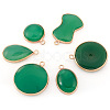 Mega Pet 6Pcs 6 Style Natural Green Oynx Agate Pendants G-MP0001-02-2