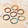 7Pcs 7 Style Natural & Synthetic Mixed Gemstone Stretch Bracelets Set with Alloy Buddha Head Beaded BJEW-JB08783-2