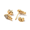 Rhinestone Fishbone Stud Earrings with 316 Surgical Stainless Steel Pins EJEW-A081-13G-3