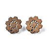 Walnut Wood Stud Earring Findings MAK-N032-038-2