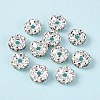 Brass Rhinestone Spacer Beads X-RB-A014-L8mm-01S-2
