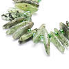 Natural Green Quartz Beads Strands G-E569-O15-3