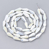 Electroplate Opaque Solid Color Glass Beads Strands EGLA-T008-12-M-3