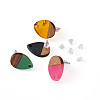 Craftdady Resin & Walnut Wood Stud Earring Findings MAK-CD0001-02-11