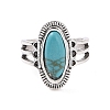 Synthetic Turquoise Finger Rings Set AJEW-PW0005-01A-3