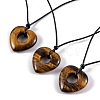 Natural Tiger Eye Pendant Necklaces NJEW-K268-01D-1