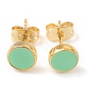 Golden Plated Brass Enamel Stud Earrings EJEW-L234-041B-2