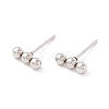 Tarnish Resistant 201 Stainless Steel Beaded Horizontal Bar Stud Earrings with 316 Stainless Steel Pin for Women STAS-K238-01P-2