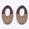 Resin & Walnut Wood Pendants X-RESI-T023-08-3