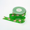 Christmas Santa Claus Printed Polyester Grosgrain Ribbons for Christmas Gift Packaging SRIB-M009-01-1