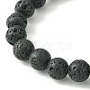 Natural Lava Rock & 316 Surgical Stainless Steel Round Beaded Stretch Bracelet BJEW-JB09440-4