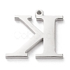 304 Stainless Steel Letter Pendant Rhinestone Settings X-STAS-J028-01K-2