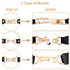 Gorgecraft 3 Style Alloy Sew on Turn Twist Clasp Lock FIND-GF0001-08-2