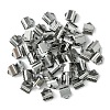 304 Stainless Steel Ribbon Crimp Ends STAS-YW0001-78A-1