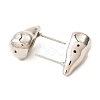 Teardrop Brass Stud Earrings EJEW-L270-24P-2
