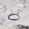 Lampwork Evil Eye & Glass Braided Bead Bracelet BJEW-TA00183-01-3