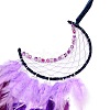 Moon Woven Net/Web with Feather Pendant Decoration HJEW-I013-03-3