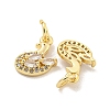 Brass Micro Pave Clear Cubic Zirconia Charms KK-Z044-33G-2