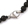 Natural Obsidian Round Beads Bracelets & Necklaces Sets SJEW-L132-15-3