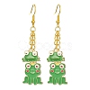 Alloy Enamel Frog Dangle Earrings with Iron Earring Pins for Women EJEW-JE05421-02-1