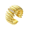 Brass with Cubic Zirconia Rings RJEW-B057-01G-01-1