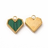 Synthetic Malachite Dyed Heart Charms STAS-A076-08G-2