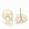 Brass Stud Earring Findings KK-T029-21G-2