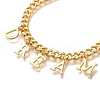 Letter DREAM Brass Charm Bracelets for Women BJEW-L696-111G-2