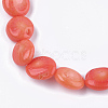 Synthetic Coral Beaded Stretch Bracelets BJEW-S134-92-2