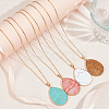 4Pcs 4 Style Natural & Synthetic Mixed Gemstone Teardrop Pendant Necklaces Set NJEW-AB00030-7