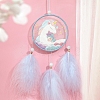 DIY Woven Net/Web with Feather Hanging Ornament Embroidery Beginner Kits SENE-PW0003-053E-1