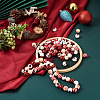 Beadthoven 100Pcs 5 Style Christmas Themed Dyed Natural Wooden Beads WOOD-BT0001-07-5