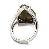 Synthetic & Natural Mixed Gemstone Teardrop Adjustable Rings RJEW-K241-03P-4