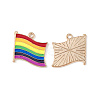 Rainbow Color Pride Flag Alloy Enamel Pendants ENAM-K067-10-4