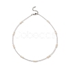 Natural Pearl & Seed Beaded Necklace for Women NJEW-JN04215-1