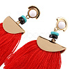 Fashewelry Trendy Women's Sector Tassel Dangle Earrings Sets EJEW-TA0005-01-5
