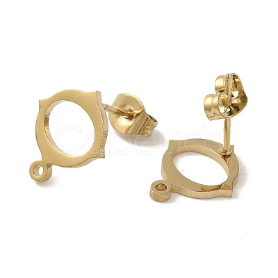 Ion Plating(IP) 304 Stainless Steel Stud Earring Findings STAS-I206-84G-1