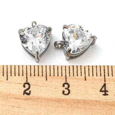 304 Stainless Steel Charms Micro Pave Cubic Zirconia STAS-L022-089P-1