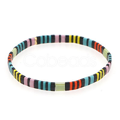 Rainbow Bohemian Style Glass Beads Stretch Bracelets RM1844-26-1