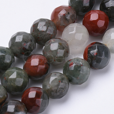 Natural African Bloodstone Beads Strands X-G-S281-21-8mm-1