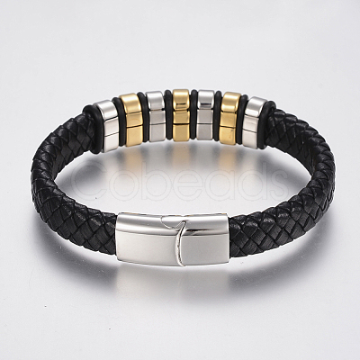 Braided Leather Cord Bracelets BJEW-H560-69-1