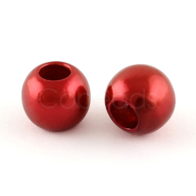 ABS Plastic Imitation Pearl European Beads MACR-R530-12mm-A60-1